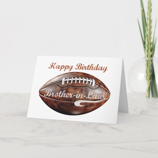 Brother in Law Birthday Grunge Large Football Card (Front)
