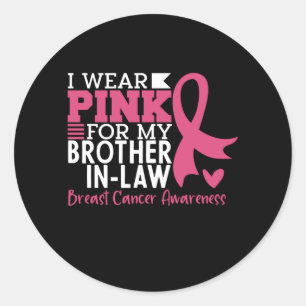 Brother In Law Family Matching Breast Cancer Classic Round Sticker