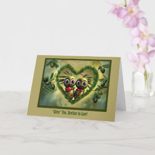 Brother in Law Happy Fathers Day Cute Olive I Love Card