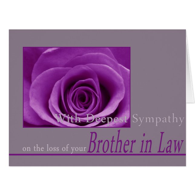 Brother in law loss Sympathy rose card (Front Horizontal)