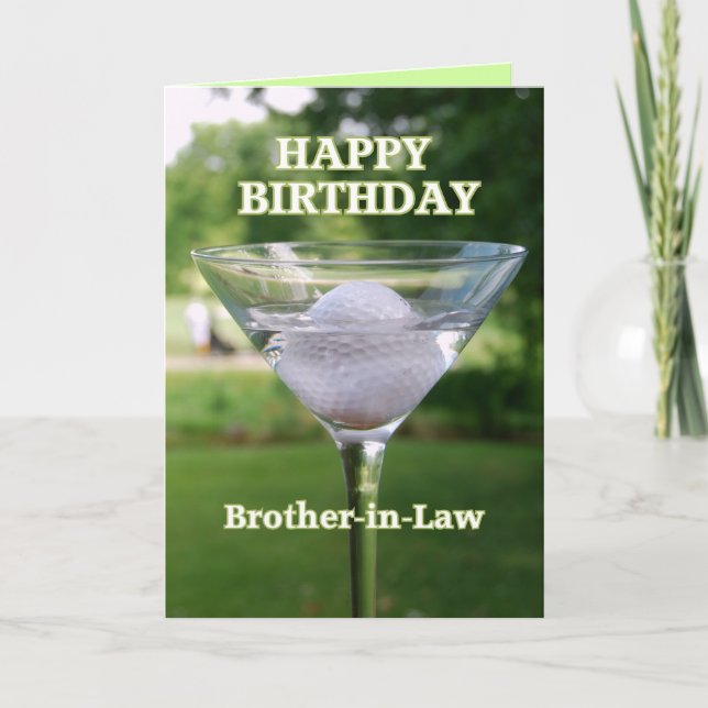 Brother-in-Law Martini Golf Ball Birthday Card (Front)