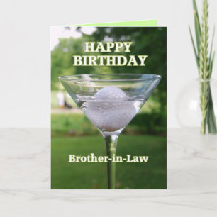 Brother-in-Law Martini Golf Ball Birthday Card