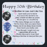 Brother in Law Poem 50th Birthday Square Sticker<br><div class="desc">A great gift for a brother in law on his 50th birthday</div>