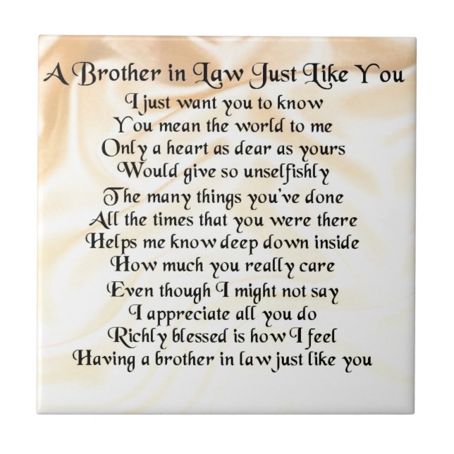 Brother in Law Poem - Cream Tile (Front)