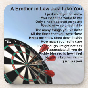Brother in Law Poem - Darts Design Coaster