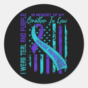Brother In Law Suicide Awareness Prevention Americ Classic Round Sticker