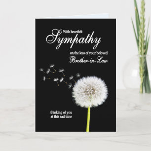 Brother in Law Sympathy Dandelion Clock  Card