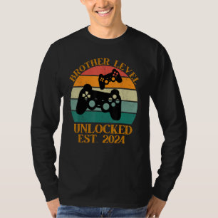 Brother Level Unlocked 2024 New Brother Gamer Vint T-Shirt