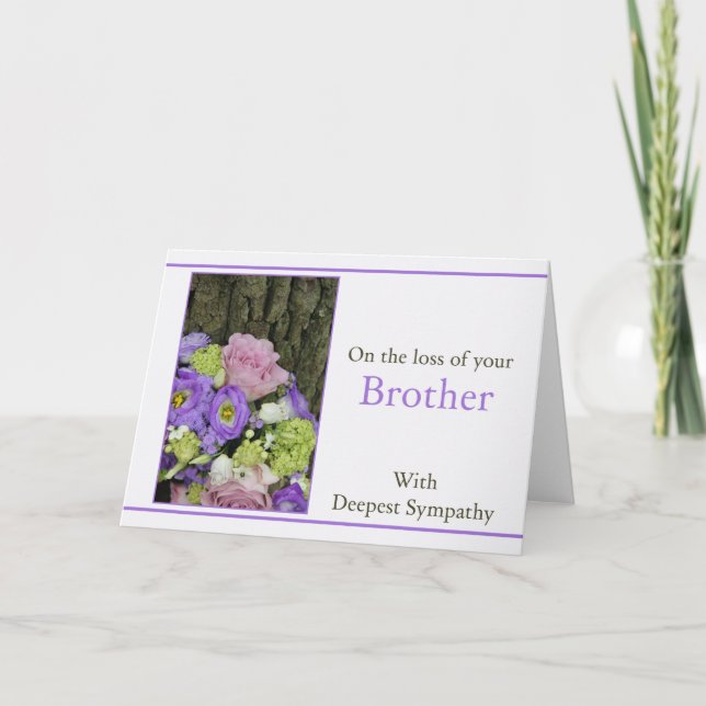 Brother loss Sympathy rose card (Front)