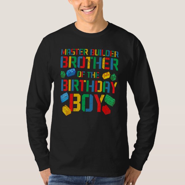 Brother Master Builder Building Bricks Blocks Fami T-Shirt (Front)
