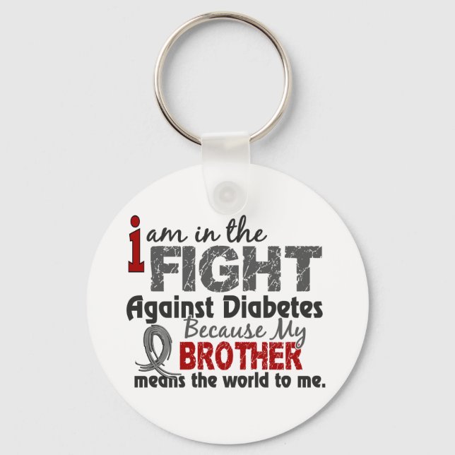 Brother Means World To Me Diabetes Key Ring (Front)