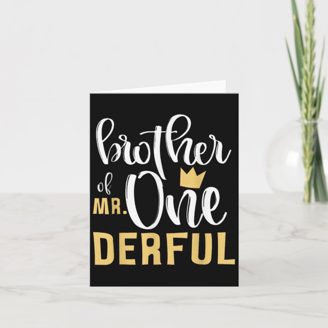 Brother Mr Onederful 1st Birthday First One-derful Card (Front)