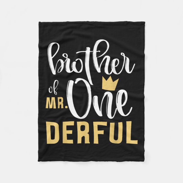 Brother Mr Onederful 1st Birthday First One-derful Fleece Blanket (Front)