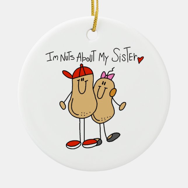 Brother-Nuts About My Sister Ceramic Tree Decoration (Front)