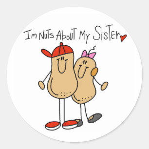 Brother-Nuts About My Sister Classic Round Sticker