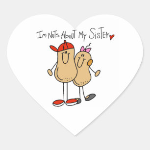 Brother-Nuts About My Sister Heart Sticker