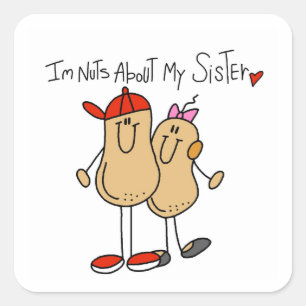 Brother-Nuts About My Sister Square Sticker