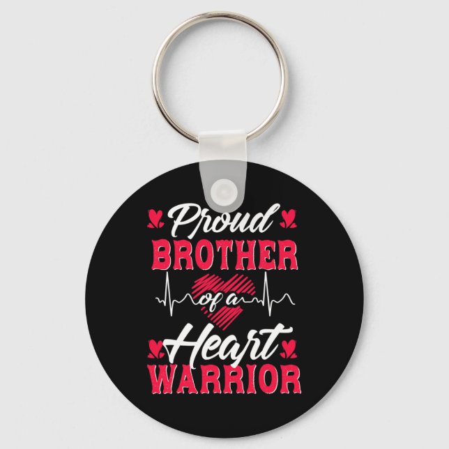 Brother Of A Heart Warrior Chd Awareness  Key Ring (Front)