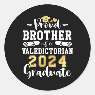Brother Of A Valedictorian Cl 2024 Graduation  Classic Round Sticker