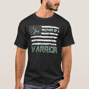 Brother Of A Warrior Autism Awareness Day American T-Shirt
