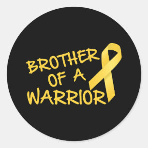 Brother Of A Warrior Childhood Cancer Awareness Classic Round Sticker