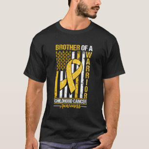 Brother Of A Warrior Childhood Cancer Awareness Fl T-Shirt