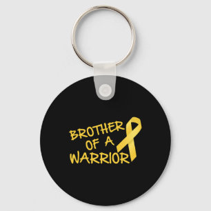 Brother Of A Warrior Childhood Cancer Awareness Key Ring