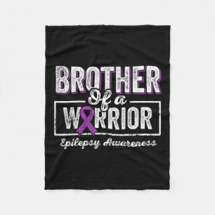 Brother Of A Warrior Epilepsy Brother Purple Ribbo Fleece Blanket