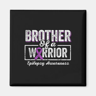 Brother Of A Warrior Epilepsy Brother Purple Ribbo Magnet