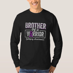 Brother of a Warrior Epilepsy Brother Purple Ribbo T-Shirt