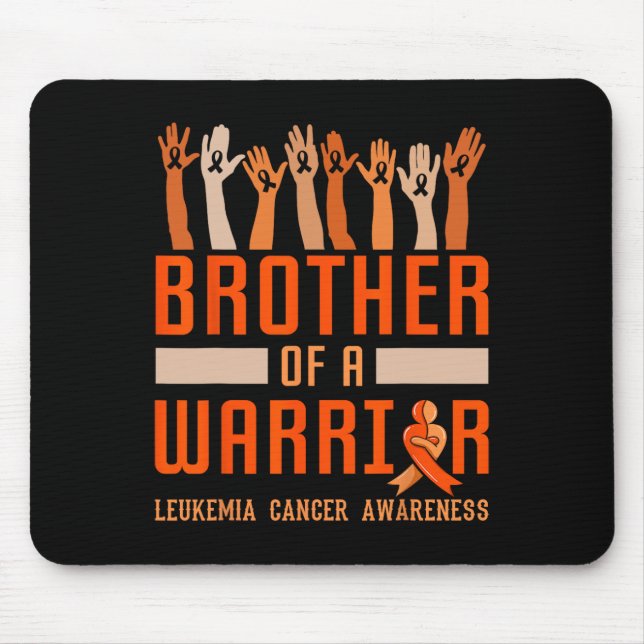 Brother Of A Warrior Leukaemia Awareness Ribbon Bl Mouse Pad (Front)