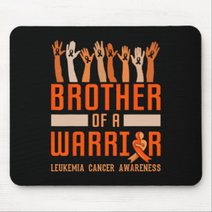 Brother Of A Warrior Leukemia Awareness Ribbon Blo Mouse Pad