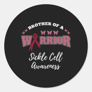 Brother Of A Warrior Sickle Cell Awareness Classic Round Sticker