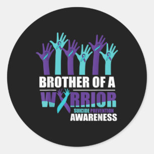 Brother Of A Warrior Suicide Awareness Mental Heal Classic Round Sticker