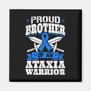 Brother Of An Ataxia Warrior Awareness Ribbon Dyst Magnet