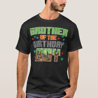 Brother Of Birthday Boy Pixel Gamer Bday Party T-Shirt