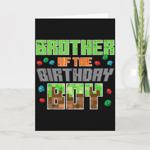 Brother Of Birthday Boy Xel Gamer Bday Party Boys  Card