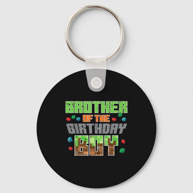 Brother Of Birthday Boy Xel Gamer Bday Party Boys  Key Ring (Front)