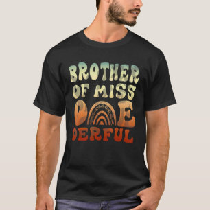 Brother of Little Miss Onederful Retro 1st Bday Bo T-Shirt