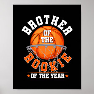 Brother Of Rookie 1st Birthday Sketll Family Party Poster