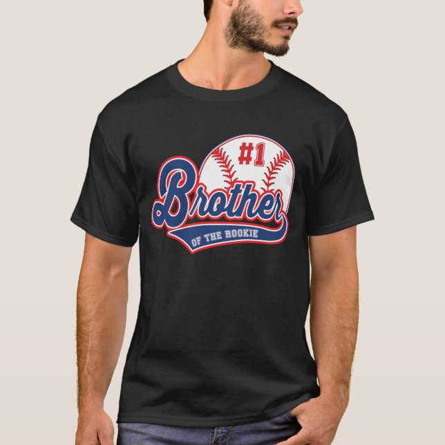 Brother of Rookie of Year 1st Birthday Baseball T-Shirt (Front)