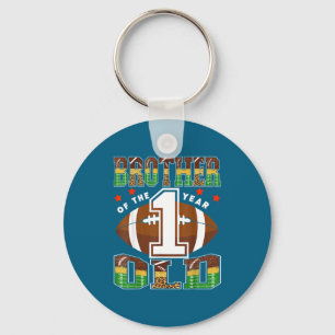 Brother Of The 1 Year Old Football First Birthday  Key Ring