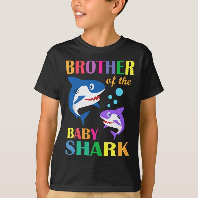 Brother Of The Baby Birthday Shark Brother Shark C T-Shirt (Front)