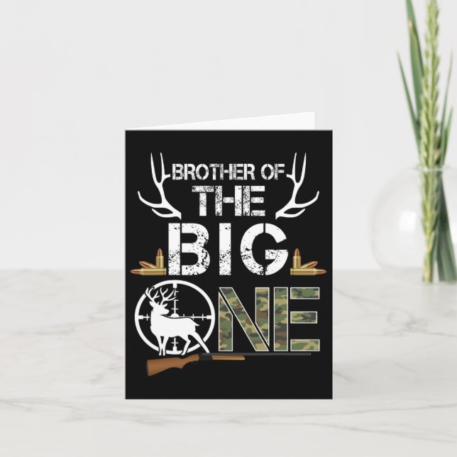 Brother Of The Big One Birthday Boy Deer Hunter Ca Card (Front)