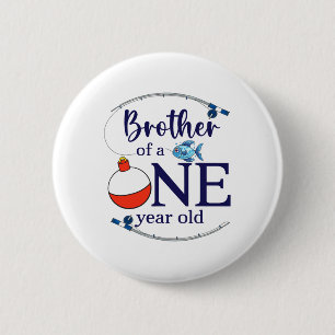 Brother Of The Big One Fishing Boy First Birthday 6 Cm Round Badge