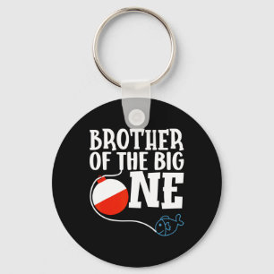 Brother Of The Big One Fishing Boy First Birthday Key Ring