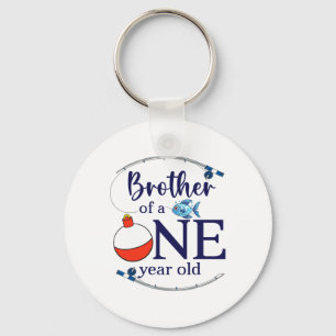 Brother Of The Big One Fishing Boy First Birthday Key Ring