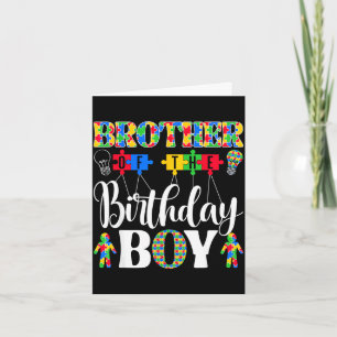Brother of the birthday boy autism awareness famil card