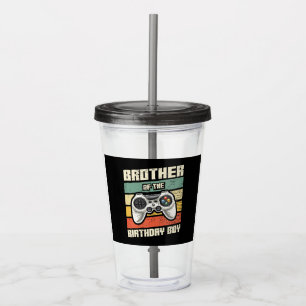 Brother Of The Birthday Boy Gamer Gift Acrylic Tumbler