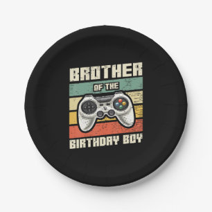 Brother Of The Birthday Boy Gamer Gift Paper Plate